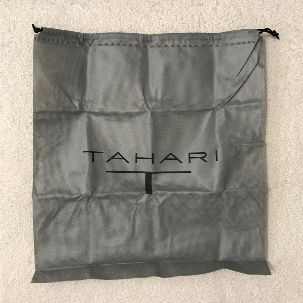 Tahari $149 MSRP Striped Satchel Bag + Dustbag Vegan Leather Cream